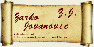 Žarko Jovanović vizit kartica